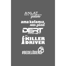 Oto Arka Cam Özel Yeni Sticker Model 50 Beyaz 40*20 cm