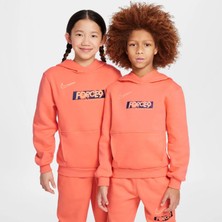 HJ3837-643- Nike Turuncu Erkek Çocuk Baskılı Sweatshirt Eh K Nk Club Flc Hdy -Pd