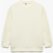 Pamuklu Uzun Kollu Bisiklet Yaka Basic Okul Sweatshirt