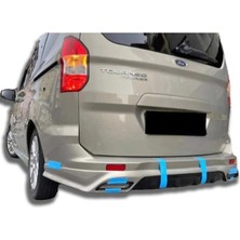 Ford Tourneo Courier Uyumlu  Egzoz Görünümlü Arka Ek Mat Siyah Plastik