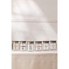 Rakle Luna Ahşap Kapaklı 6'lı Baharatlık Seti 210 cc