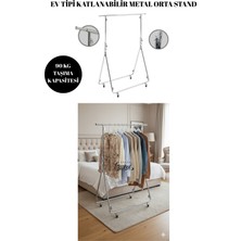 Taşınabilir Katlanabilir Ev Tipi Tekerlekli Metal Orta Stand - Evinizde ve Yazlıkta Kesin Çözüm