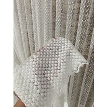 Tül Perde Borde Tül 1/3  Sık Pileli  Nokta Desenli