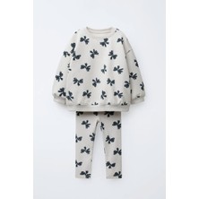 Miniğimin Cicileri Fiyonk Baskılı Kız Çocuk takım - Beyaz