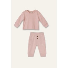Unisex Bebek Organik Ikili Takım - Pudra