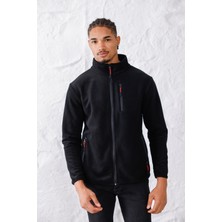 Monox Erkek Biyeli Fermuarlı Spor Polar Ceket