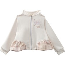 Kız Bebek Kelebek Nakışlı Ikili Takım - Bej