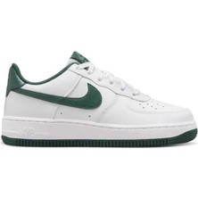 Nike Air Force 1 Af1 Gs Leather Unisex Sneaker Yeşil Swoosh Hakiki Deri Günlük Spor Ayakkabı Beyaz Yeşil