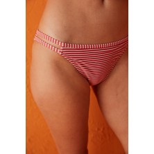 Penti Tarçın Beyaz Çizgili Yanları Boşluk Detaylı Side Bikini Altı