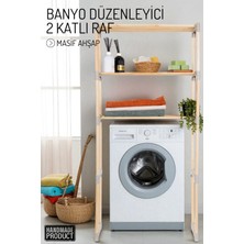 3 Raflı, Çamaşır Makinesi Düzenleyici , Çok Amaçlı Masif Ahşap - Mutfak, Banyo, Ofis Düzenleyici