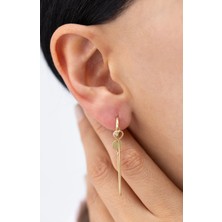 Kalp Akışı 14 Ayar Altın Küpe