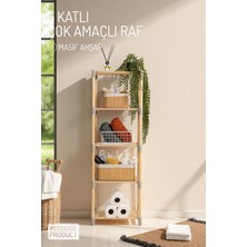 5 Katlı Büyük Boy , Çok Amaçlı Masif Ahşap - Mutfak, Banyo, Ofis Düzenleyici