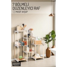7 Bölmeli Masif Ahşap Düzenleyici Raf – Çok Katlı Organizer ve Depolama Ünitesi
