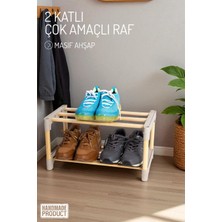 2 Katlı Masif Ahşap Çok Amaçlı Raf – Mutfak, Banyo, Ofis Düzenleyici