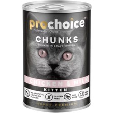 Prochoice Tavuklu ve Sütlü Gravy Soslu Yavru Kedi Konservesi 400GR