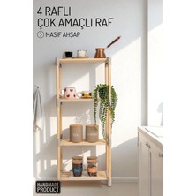 4 Katlı Büyük Boy , Çok Amaçlı Masif Ahşap - Mutfak, Banyo, Ofis Düzenleyici