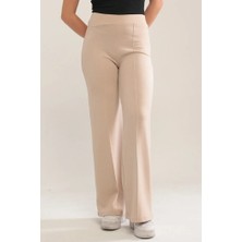 Ahves Çımalı Ispanyol Paça Pantolon 1590 - Bej