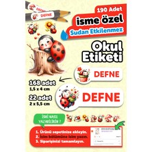 Okul Etiketi Kalem Defter Isimli Etiket Isim Yazılabilen Uğurböceği - 190 Adet Özel Tasarım Etiket