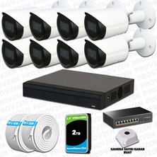 Provzen Dahua 8 Ip Kameralı 1440P Gece Görüşlü Güvenlik Kamerası Seti