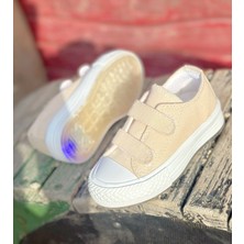 Bantlı Çocuk Günlük Ayakkabı, 22-30 Numara Arası Işıklıdır Çocuk Keten Ayakkabı