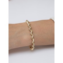 Işıltılı Dalga 14 Ayar Altın Bileklik