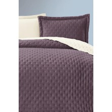 Washed Soft Çift Taraflı Çift Kişilik Yatak Örtüsü Mürdüm
