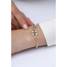 Cetaş Inci Yonca 14 Ayar Altın Bileklik