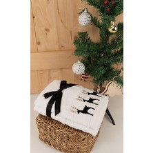 Pamuklu 2'li 45X70 cm Nakışlı Desenli Hediyelik Havlu Seti Baveno