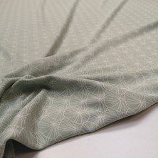 Baskılı %100 Pamuk Interlok Kumaş | Penye Mint Zambak Yaprağı