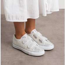 Surpie shoes Gümüş Dantelli Çocuk Ayakkabı Kız Çocuklar İçin 30 Numaraya Kadar Işıklıdır