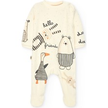 Erkek Bebek Hayvanlar Baskılı Tulum