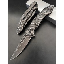 Alsepeteavm Desenli Eskitme Gri Kamp Çakısı