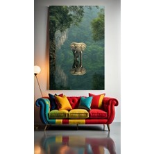 Özkacar Group Fil ve Su V1 Ev Duvar Salon Güzellik Salonu Ofis Dükkan Dekarasyon Kanvas Tablo