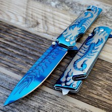 Alsepeteavm S2706-X Mavi Akrep Işlemeli Kurtarma Kamp Çakısı