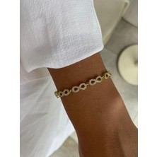 Xuping Vip 14K Zirkon Taşlı Sonsuzluk Gold Bileklik