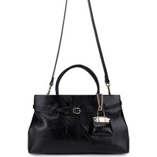 Tamer Tanca Kadın Suni Deri Siyah Omuz Çanta 921 27148 Bn Cnt SK25-26 Sıyah