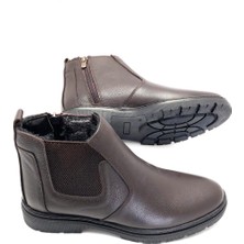 Hakiki  Deri Ortopedik Jel Tabanlık Kürklü Kışlık Erkek Bot