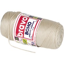 Boho Polyester Makrome Iplik 200 gr 230 Metre 4 mm (Renk Kodu: 10) Kemik