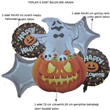 Shape Şekilli Halloween Temalı 5 Li Folyo Balon Hayaletli