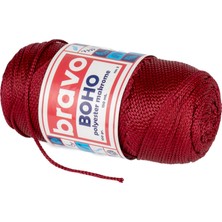 Boho Polyester Makrome Iplik 100 gr 150 Metre 3 mm (Renk Kodu: 113) Bordo