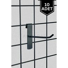 Siyah Tel Pano Kancası 10 Adet 10 cm Raf ve Tel Askısı Tel Çubuk