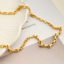 Küp Zincir Kolye Pirinç Gold 45+5cm