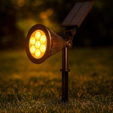 Ekim Aydınlatma Cata 7 W LED Solar Bahçe Armatürü, Güneş Enerjili Bahçe Lambası (Amber Rengi CT-7310)