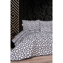 Stone 4 Parça Yatak Örtüsü 240X260 Beyaz Lacivert