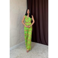 Ezel Glory Yeşil Pullu Yelek ve Pantolon Takım