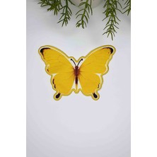 Kelebek Form Sarı Kumaş Nakış Kenar Kumaş Kokteyl Peçetesi 1 Adet