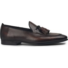Deery Erkek Hakiki Deri Taba Rengi Vintage Püsküllü Loafer - 01701MTBAC22