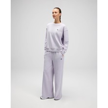 Ellesse Kadın Sweat Pantolon EF528-LC Günlük Kullanım İçin Düz Gri Boru Paça Konfor