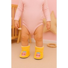 Pico Baby Bebek & Çocuk Kaydırmaz Tabanlı Kışlık Peluş Ev Botu Çilek Desenli Nefes Alabilir Kumaş