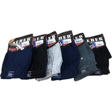 Seher Yıldızı 6 Lı Paket Seher Yıldızı Pamuklu Penye Düğmeli Erkek Boxer 0008